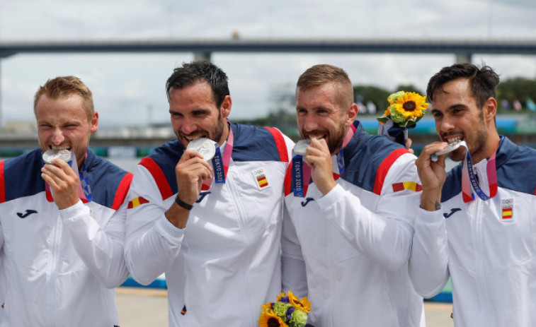 Carlos Arévalo y Rodrigo Germade traen una nueva medalla de plata para Galicia con Craviotto, Walz y Germade