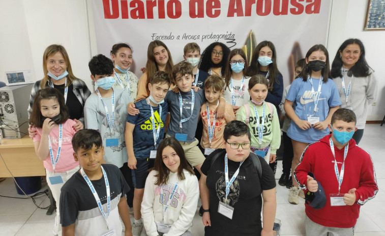 El alumnado de Quinto B del CEIP Rosalía de Castro de Carril visita Diario de Arousa