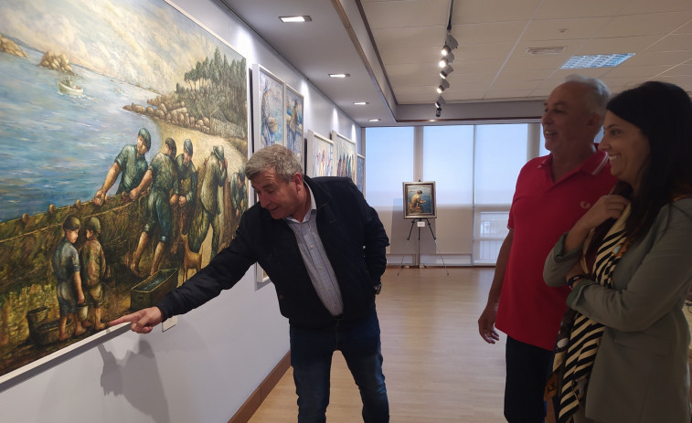El pintor Antonio Pérez dona “Papeteiros na Secada” al Concello, que ya le busca un “lugar importante” para exhibir