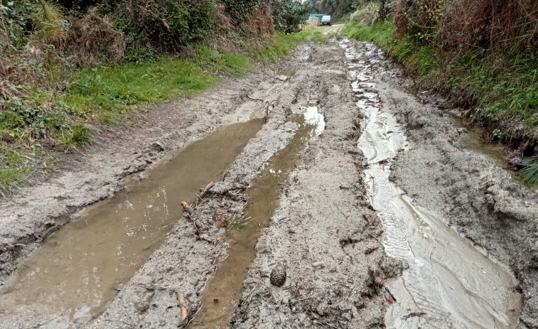 Llaman la atención sobre el estado “lamentable” del camino que une Espiñeirido y Teira, en Corrubedo