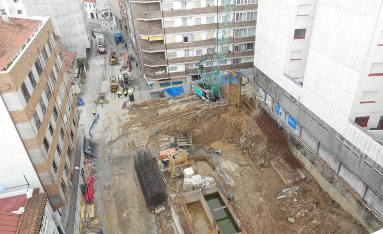 Las obras del nuevo mercado de Sanxenxo avanzan con la previsión del vaciado de la parcela en mayo