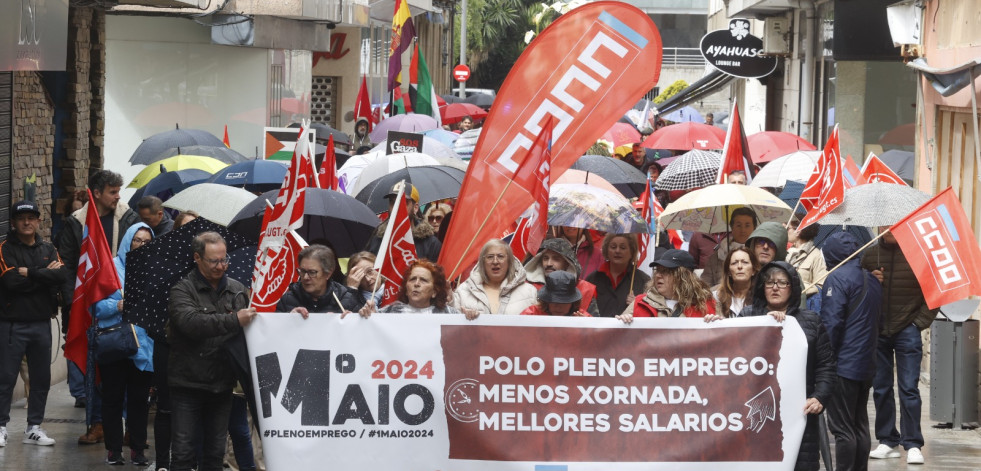 El clamor por el pleno empleo y los salarios dignos centran las manifestaciones del Primero de Mayo en Arousa