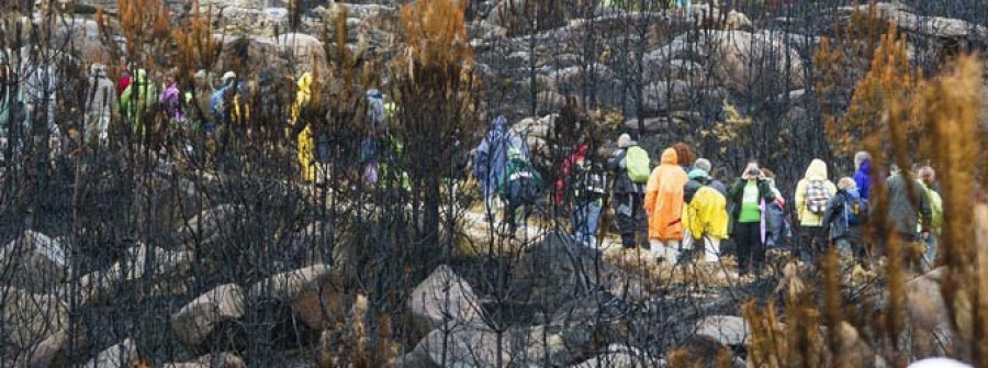 Una marea verde tiñe el monte Pindo por una “protección real” de este enclave