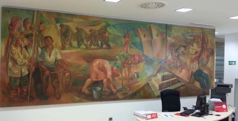 La ciudad recupera un mural de Rivas Briones que decoró 44 años una oficina bancaria