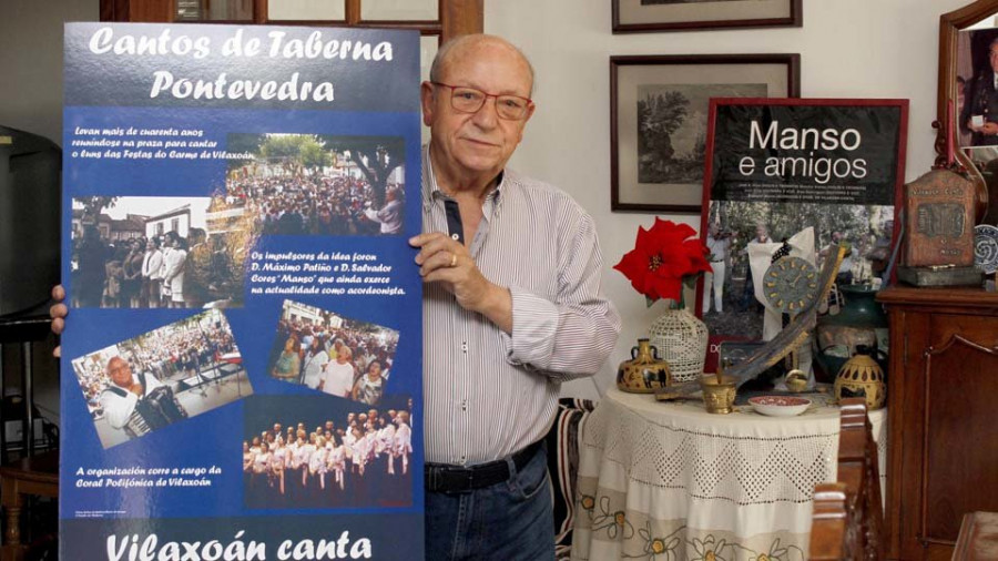 Salvador Cores “Manso” se prepara para  su último Vilaxoán Canta