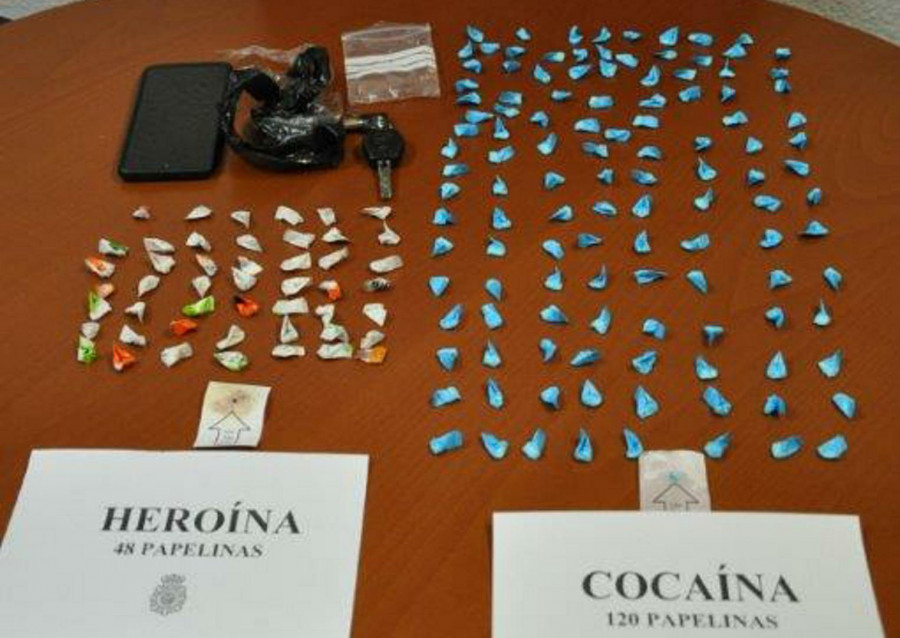 La Policía detalla que el detenido el viernes con 120 dosis de cocaína y 48 de heroína tiene antecedentes