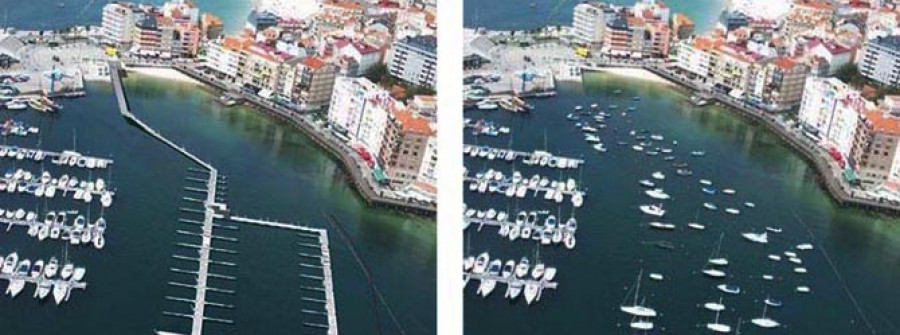 SANXENXO-Unos pantalanes que separan al Náutico del pueblo