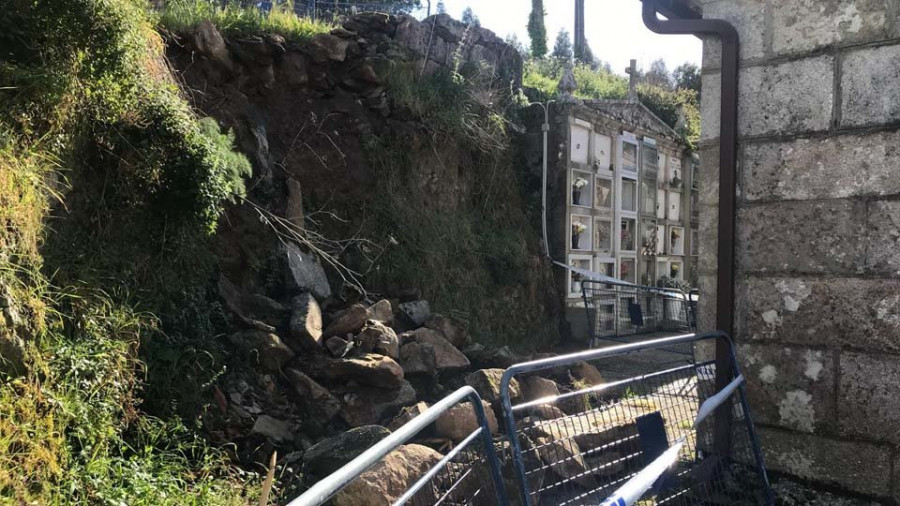 Vilalonga urge la reparación del muro de la iglesia por motivos de seguridad