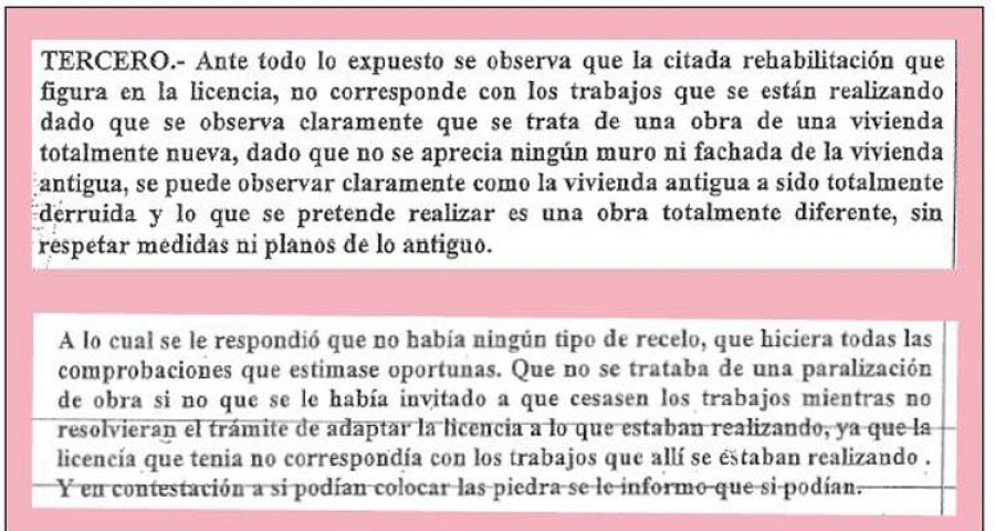 La Policía informó de una obra vinculada a un familiar de la alcaldesa por exceder la licencia