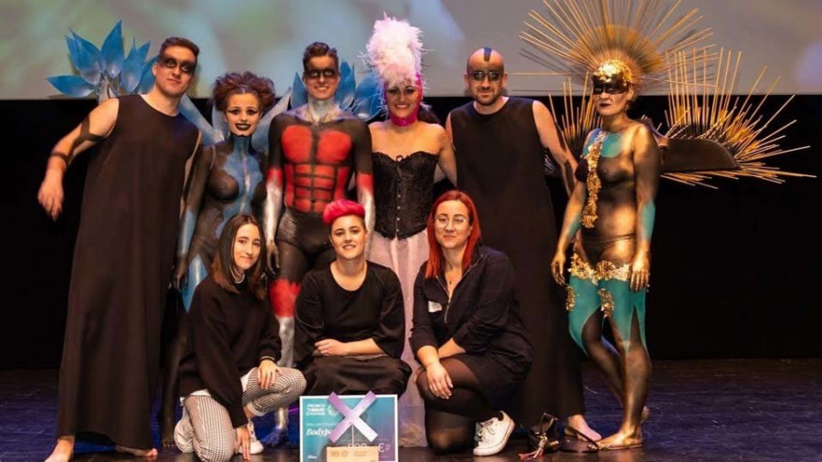 Una meañesa gana el Premio Imaxe de Body Paint con una obra sobre la contaminación