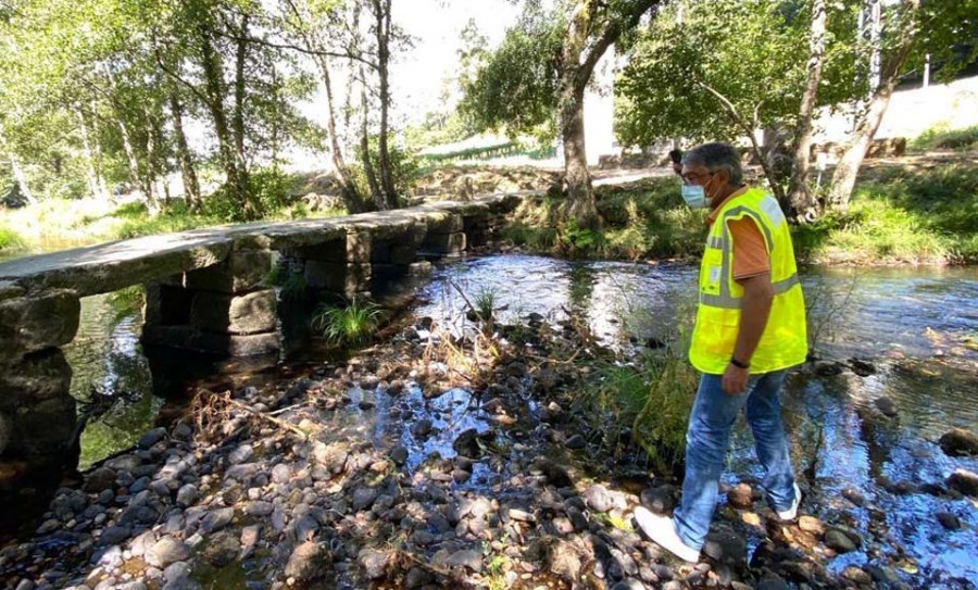 Caldas proxecta a restauración da Pontella de Segade, afectada polas enchentas do río Umia