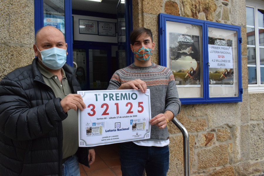 El primer premio del sorteo de la Lotería Nacional reparte 5,4 millones de euros en Ribeira
