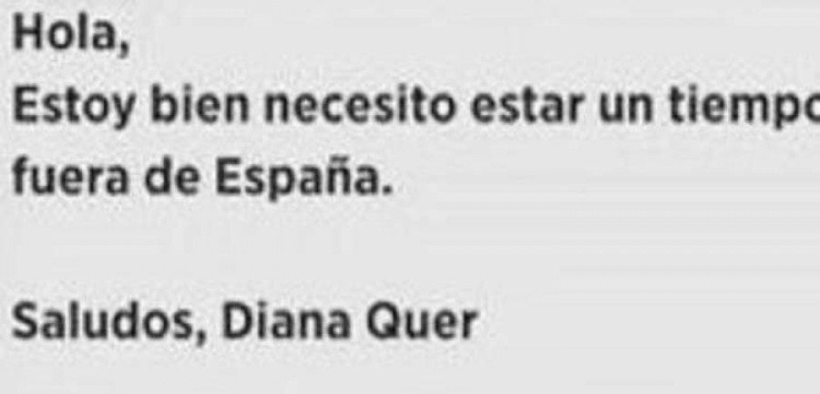 A POBRA - El e-mail enviado en nombre de Diana Quer enmaraña las pesquisas sobre su desaparición