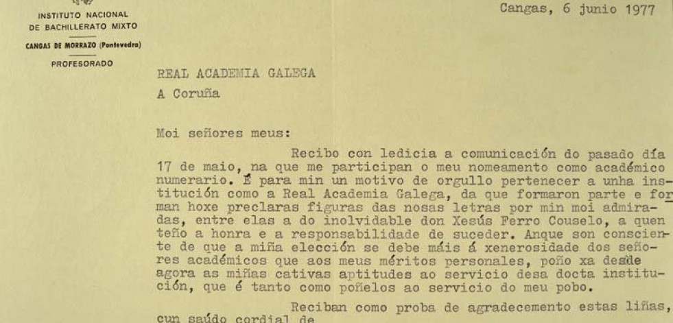 El camino que siguió Carlos Casares para entrar en la Academia