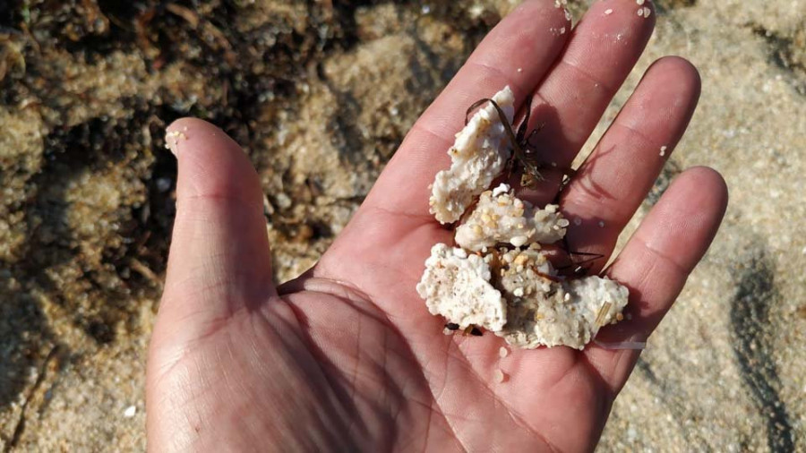 Un vertido de partículas de grasa invade de nuevo los arenales mecos