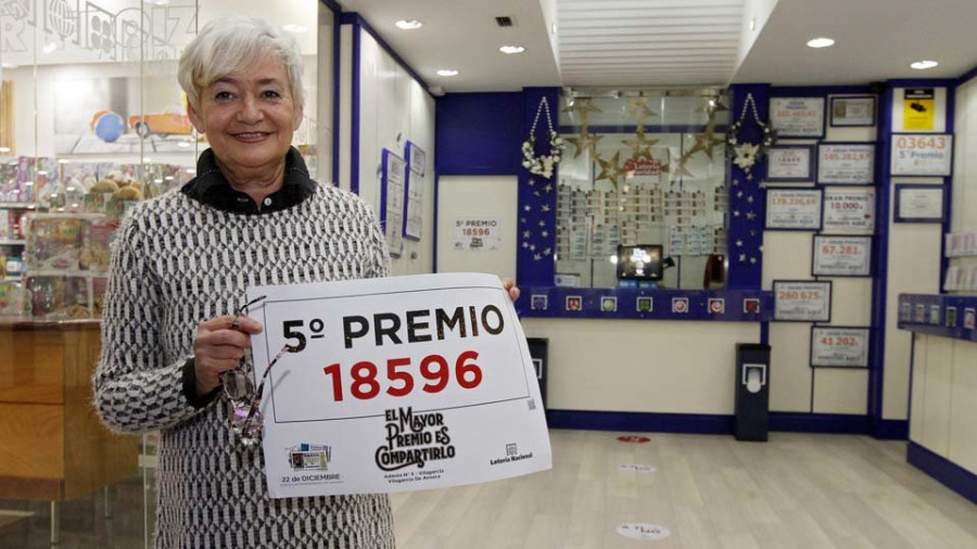 Vilagarcía resulta agraciada con 60.000 euros del 18.596, un Quinto Premio