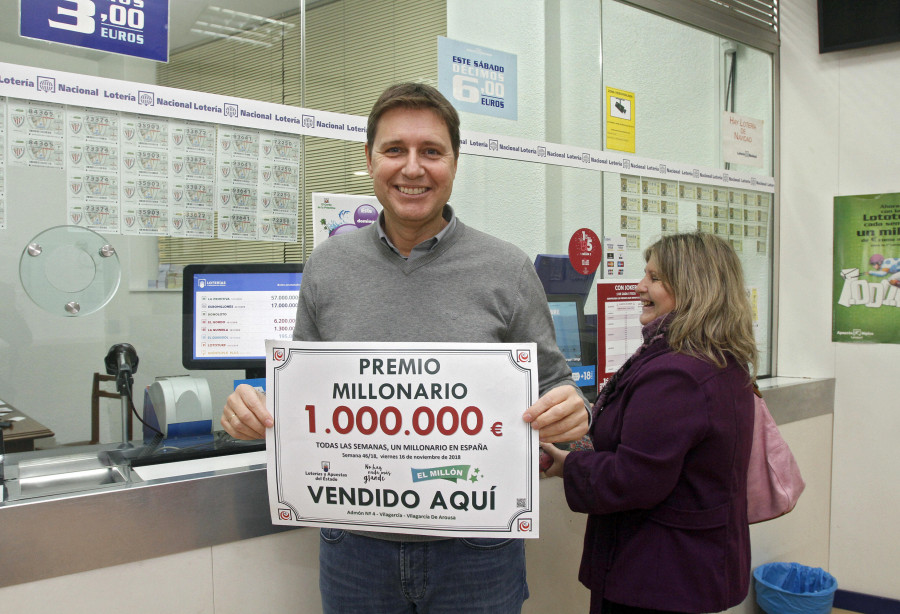 Un boleto sellado en Vilagarcía resulta premiado con un millón de euros