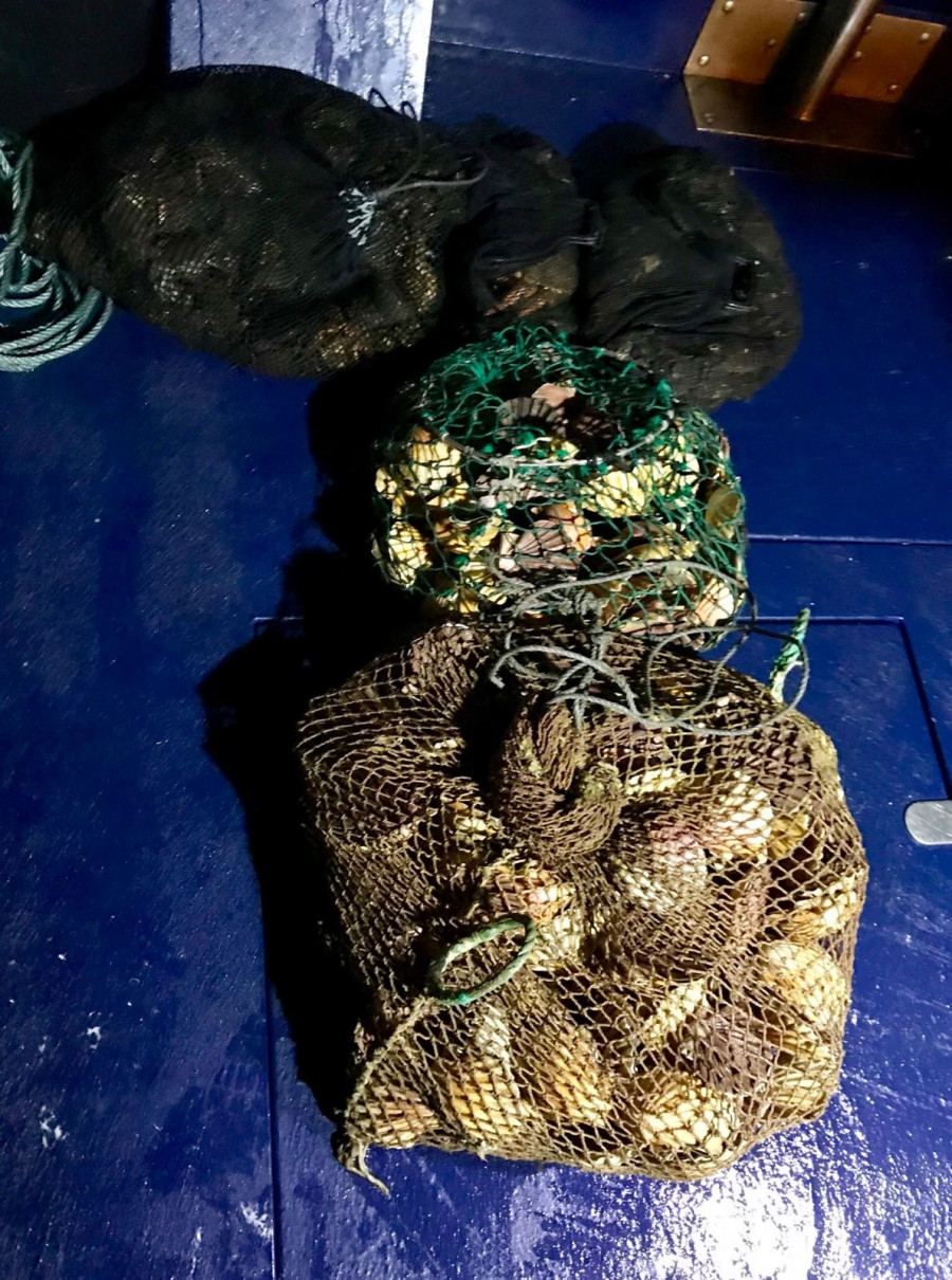 Guardia Civil y Gardacostas incautan en A Pobra 111 kilos de marisco extraídos ilegalmente