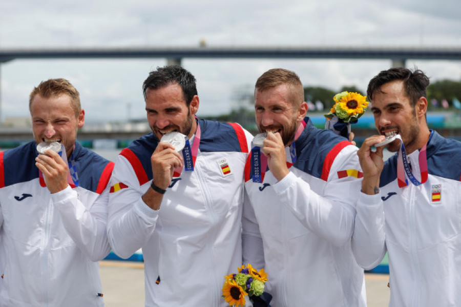Carlos Arévalo y Rodrigo Germade traen una nueva medalla de plata para Galicia con Craviotto, Walz y Germade