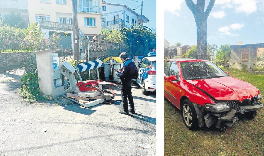 El Padrón delata a un conductor que se ausentó tras destrozar una caseta de alumbrado en Meloxo
