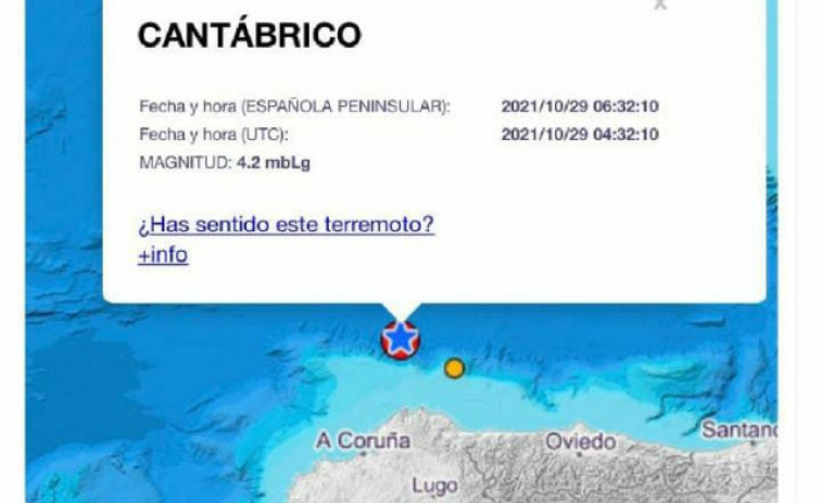 Un terremoto de 4'4 grados se deja sentir en A Coruña