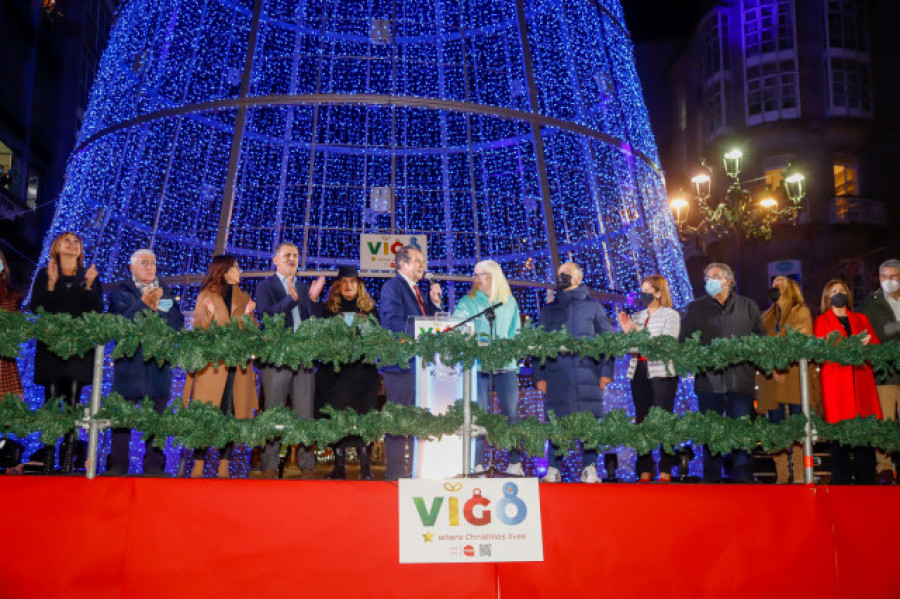 Vigo, con 11 millones de luces, da por iniciada la Navidad en todo el planeta