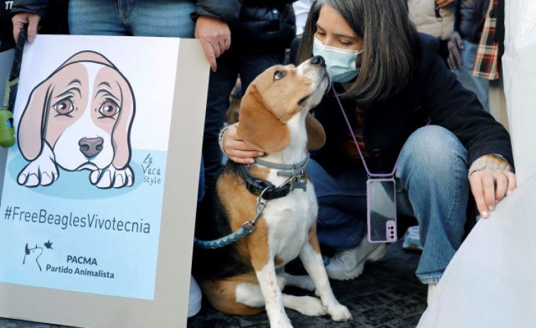 Unos 450 manifestantes rechazan en Barcelona el presunto sacrificio de perros en el Parc Científic