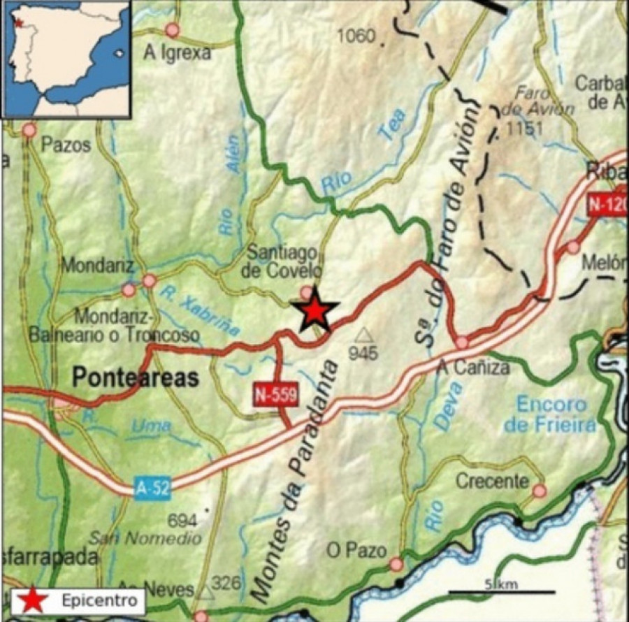 Covelo y O Carballiño registran dos pequeños terremotos este viernes