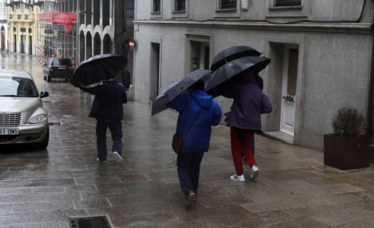 Lluvias persistentes y puntualmente moderadas en A Coruña y norte de Lugo