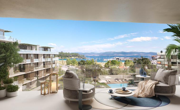 Proyectan en Portonovo un complejo residencial de 92 viviendas vacacionales con vistas al mar, piscina y jardín