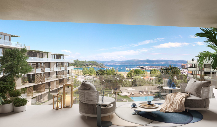 Proyectan en Portonovo un complejo residencial de 92 viviendas vacacionales con vistas al mar, piscina y jardín