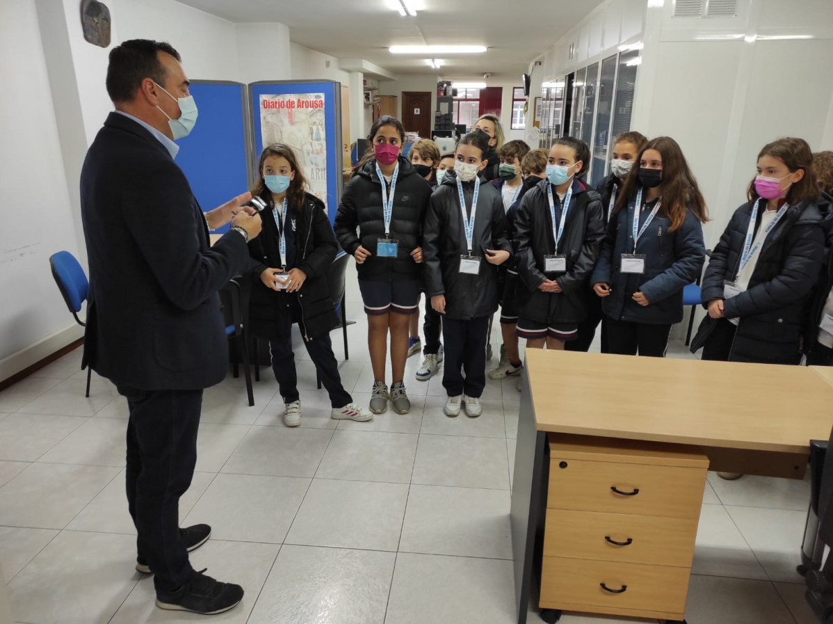 Visita Quinto Colegio Filipense a Diario de Arousa