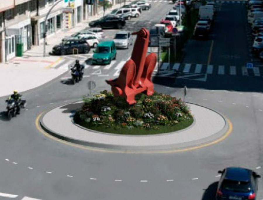 El ancla de un petrolero en homenaje a navegantes presidirá una rotonda en Boiro