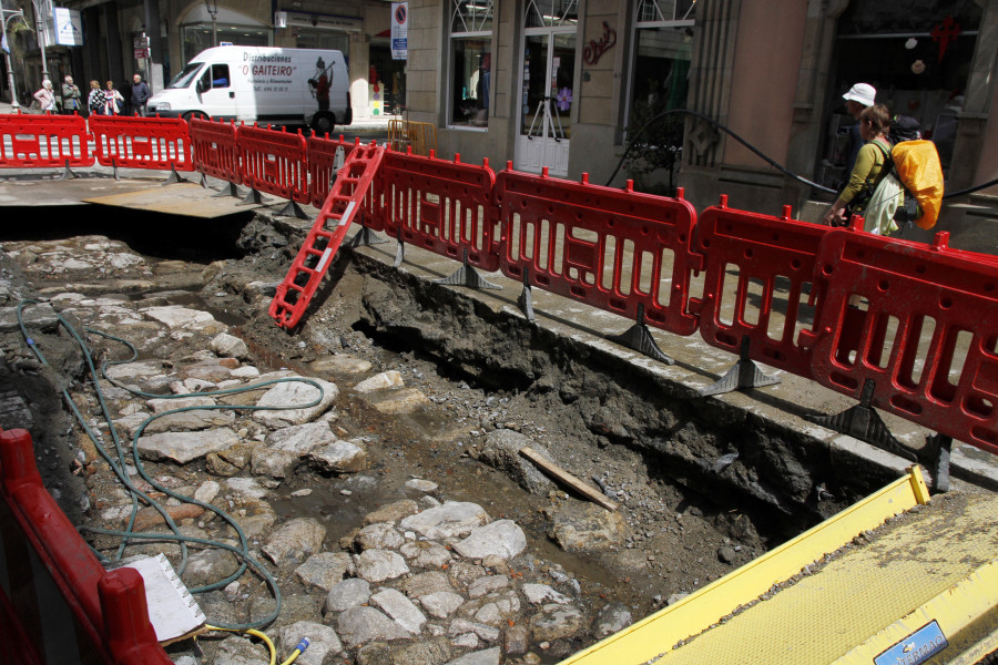 La calzada hallada en la Rúa Real de Caldas no es romana