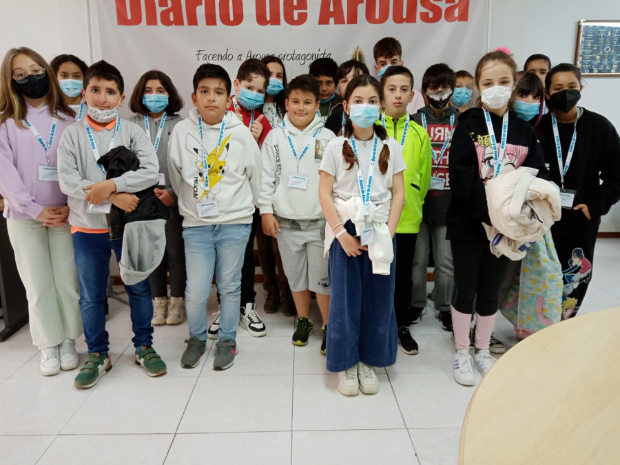 El alumnado de Quinto B del Colegio A Lomba visita Diario de Arousa