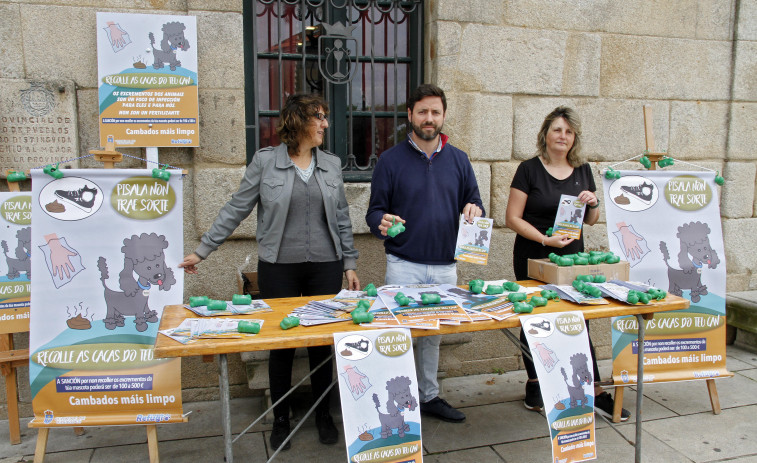 Cambados pelea contra los excrementos caninos con multas y una campaña de sensibilización