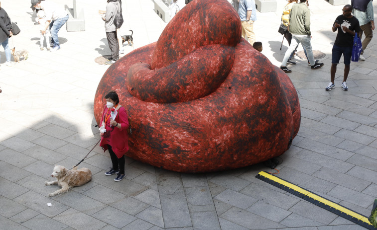 ¿Cuánto costó el hinchable del excremento gigante de perro de Vilagarcía?