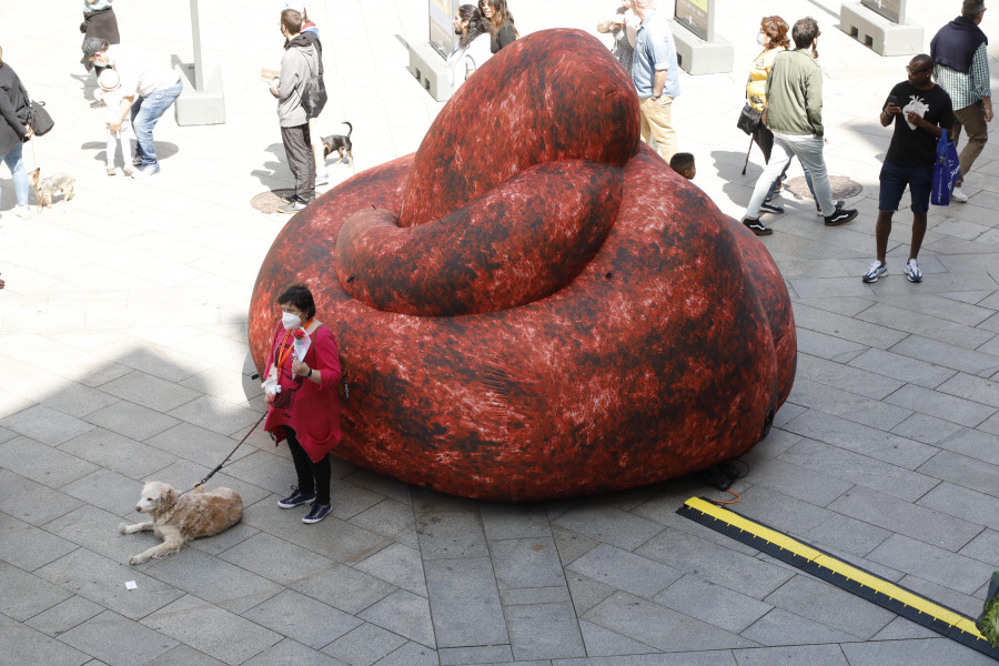 ¿Cuánto costó el hinchable del excremento gigante de perro de Vilagarcía?