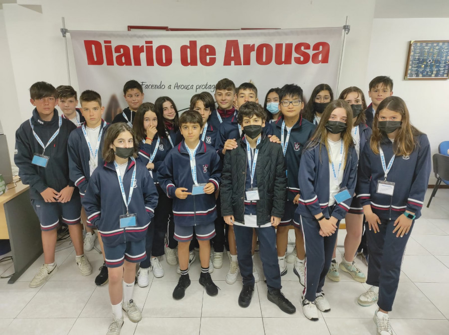 El alumnado de Primero de ESO A del Colegio Filipenses visita Diario de Arousa