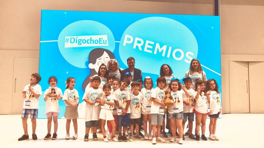 El colegio San Clemente de Caldas gana el primer premio del concurso “Dígocho eu” de la TVG