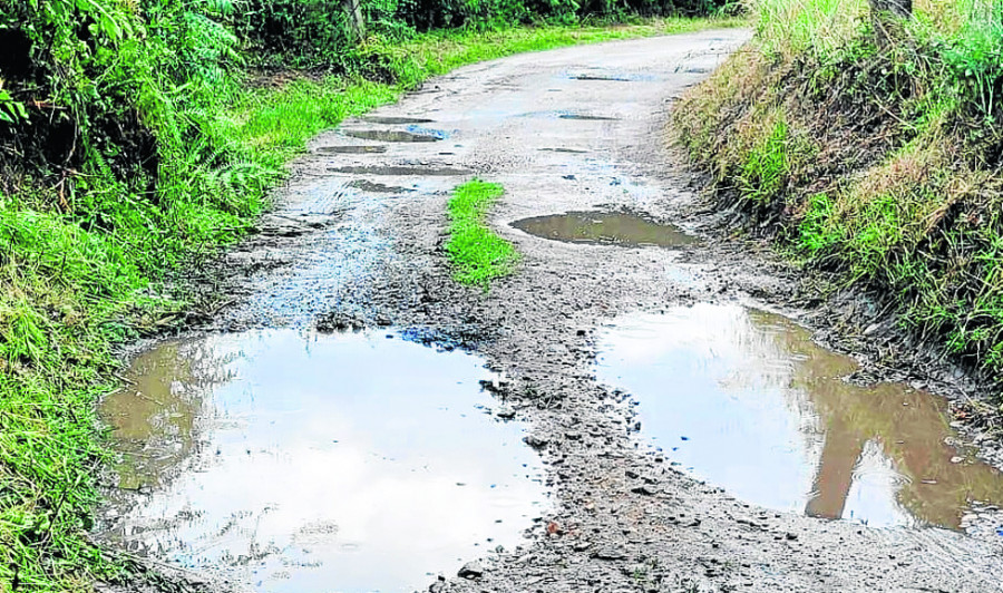 Reclaman la reparación de un camino intransitable cerca de la playa de O Porrón, en Rianxo