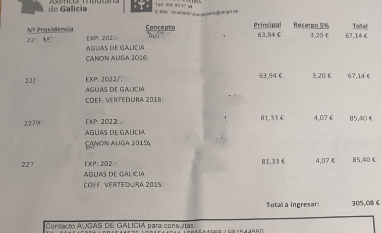 Somos denuncia facturas del canon del agua en Ribadumia “de ata 600 euros” y pide “aclaracións”