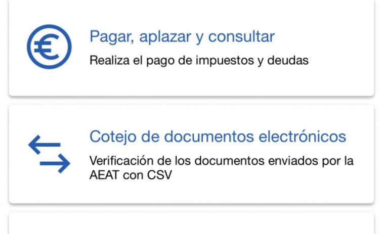 La aplicación móvil de la Agencia Tributaria permite ya aplazar y pagar deudas