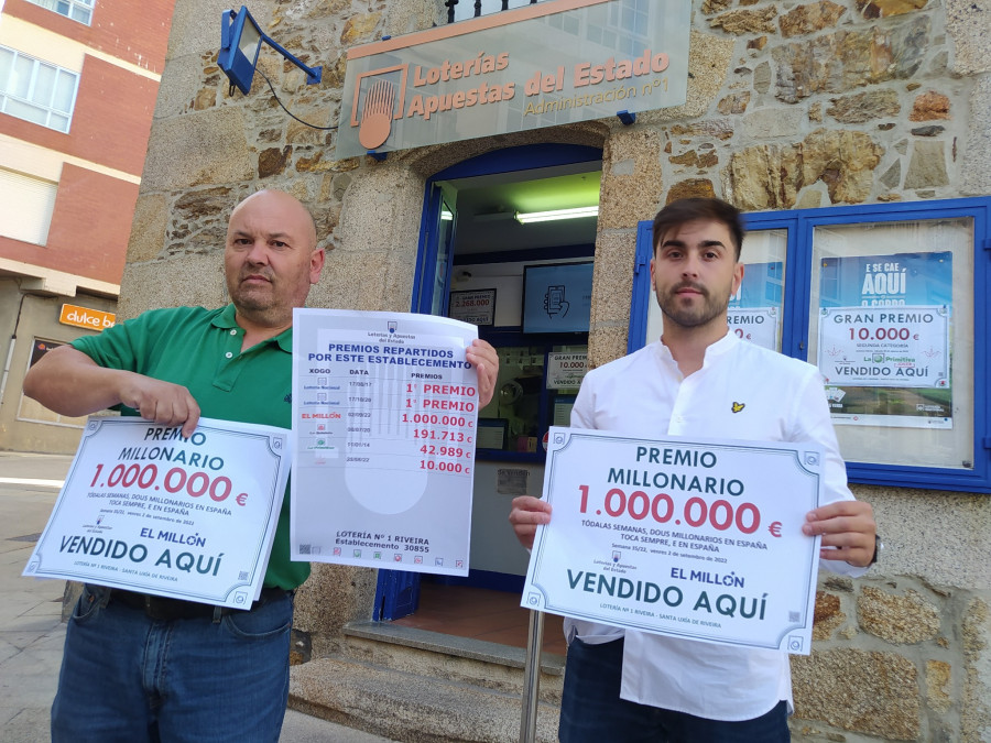 Premiado con un millón de euros en el sorteo del Euromillones de esta noche un boleto validado en Ribeira