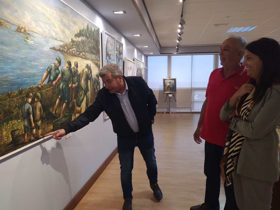 El pintor Antonio Pérez dona “Papeteiros na Secada” al Concello, que ya le busca un “lugar importante” para exhibir