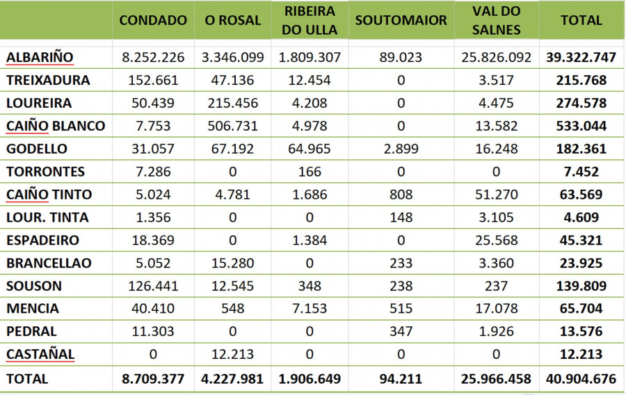 Rías Baixas alcanzó este año su tercera vendimia más grande y una uva de “excelente calidad”