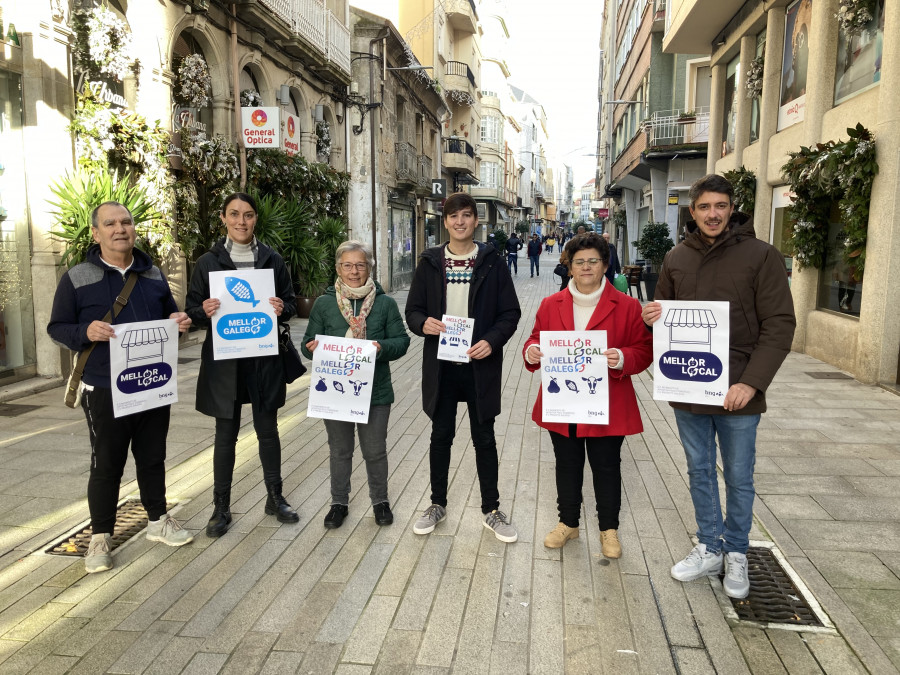 El BNG hace campaña por el comercio de proximidad de Ribeira