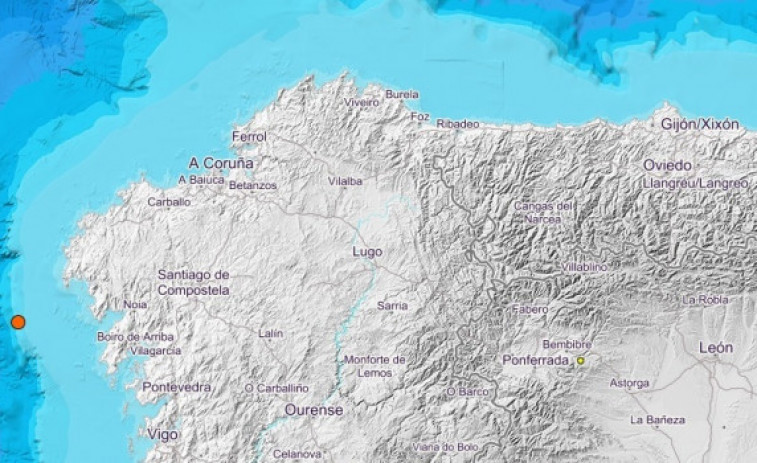 Registrado de madrugada un terremoto de magnitud 3,8 frente a la ría de Muros y Noia