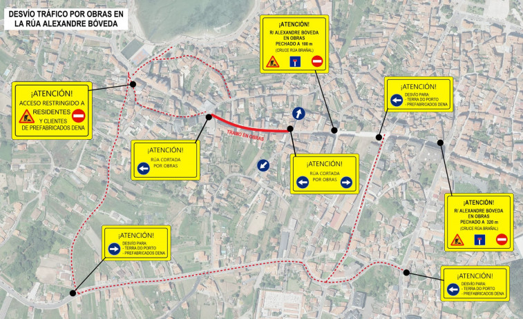 O Grove cierra al tráfico un tramo de Alexandre Bóveda para cambiar la tubería del agua