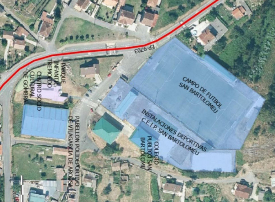 Licitan un plan de asfaltados en Vilanova que incluye reordenar el complejo de San Bartolomeu